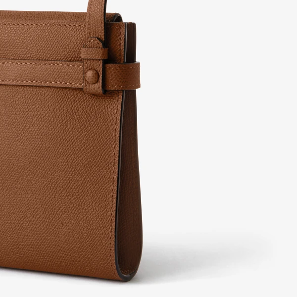 Valextra Brera B-Tracollina Slim Crossbody Micro Bag in Chocolate Brown | Shoulder & Crossbody Bags | Coveti