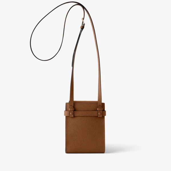 Valextra Brera B-Tracollina Slim Crossbody Micro Bag in Chocolate Brown | Shoulder & Crossbody Bags | Coveti