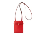 Valextra Brera B-Tracollina Slim Crossbody Micro Bag in Crimson Red | Shoulder & Crossbody Bags | Coveti