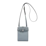 Valextra Brera B-Tracollina Slim Crossbody Micro Bag in Niagara Blue | Shoulder & Crossbody Bags | Coveti