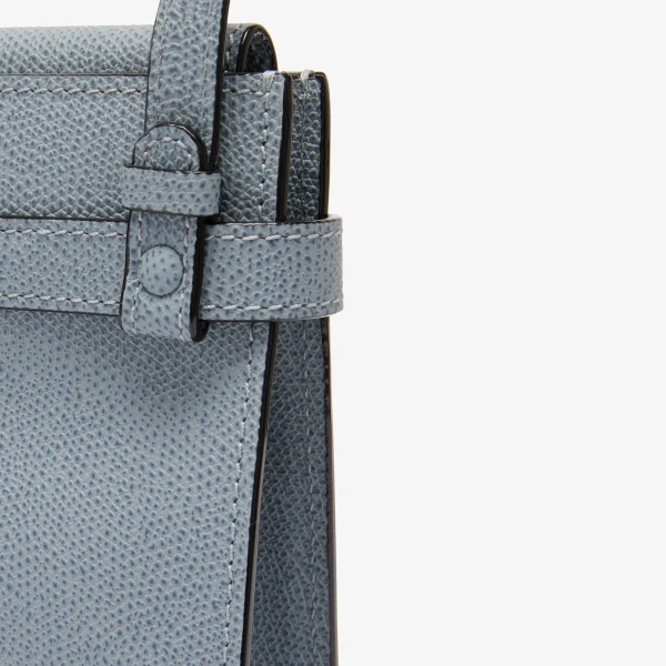 Valextra Brera B-Tracollina Slim Crossbody Micro Bag in Niagara Blue | Shoulder & Crossbody Bags | Coveti