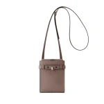 Valextra Brera B-Tracollina Slim Crossbody Micro Bag in Sahara Brown | Shoulder & Crossbody Bags | Coveti