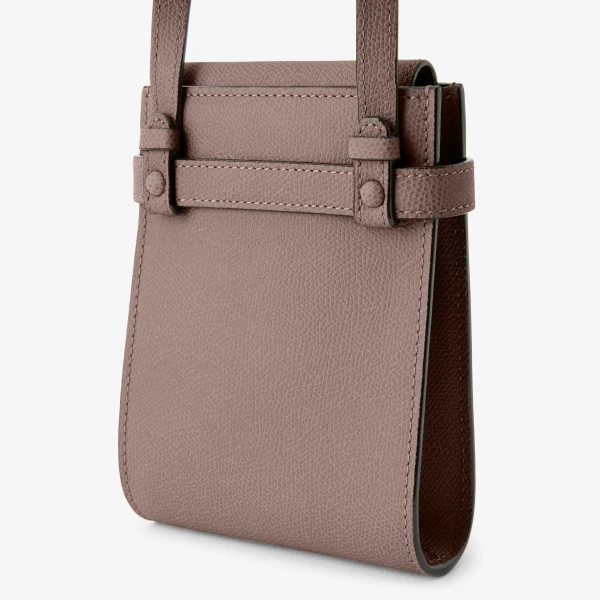 Valextra Brera B-Tracollina Slim Crossbody Micro Bag in Sahara Brown | Shoulder & Crossbody Bags | Coveti