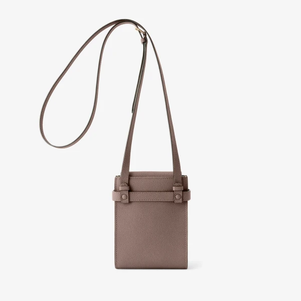 Valextra Brera B-Tracollina Slim Crossbody Micro Bag in Sahara Brown | Shoulder & Crossbody Bags | Coveti