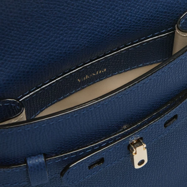 Valextra Brera B-Tracollina Slim Crossbody Micro Bag in Sapphire Blue | Shoulder & Crossbody Bags | Coveti