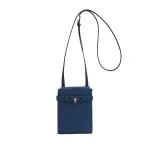 Valextra Brera B-Tracollina Slim Crossbody Micro Bag in Sapphire Blue | Shoulder & Crossbody Bags | Coveti