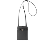 Valextra Brera B-Tracollina Slim Crossbody Micro Bag in Smokey Grey | Shoulder & Crossbody Bags | Coveti