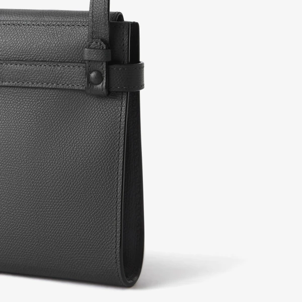 Valextra Brera B-Tracollina Slim Crossbody Micro Bag in Smokey Grey | Shoulder & Crossbody Bags | Coveti