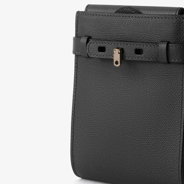 Valextra Brera B-Tracollina Slim Crossbody Micro Bag in Smokey Grey | Shoulder & Crossbody Bags | Coveti