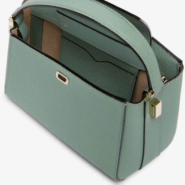 Valextra Brera Crossbody Micro Bag in Eucalyptus Green | Shoulder & Crossbody Bags | Coveti