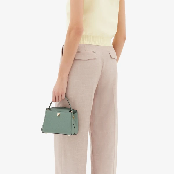 Valextra Brera Crossbody Micro Bag in Eucalyptus Green | Shoulder & Crossbody Bags | Coveti
