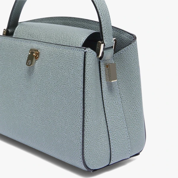 Valextra Brera Crossbody Micro Bag in Smokey Blue | Shoulder & Crossbody Bags | Coveti