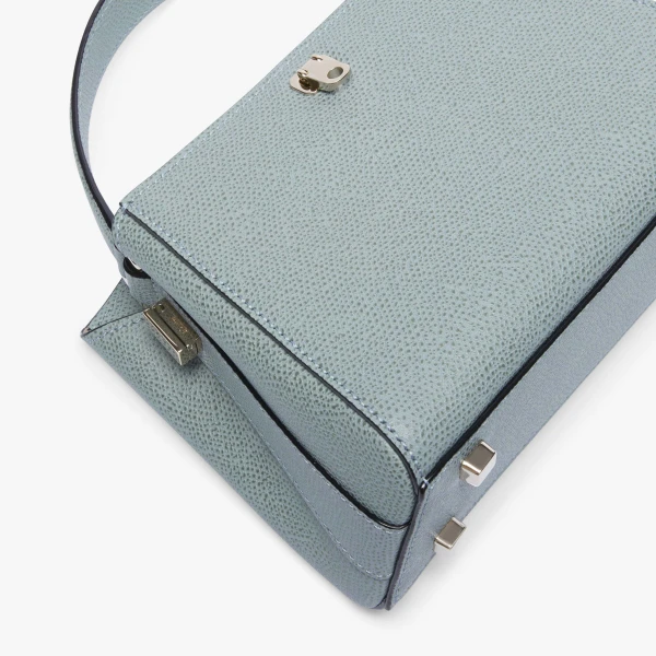 Valextra Brera Crossbody Micro Bag in Smokey Blue | Shoulder & Crossbody Bags | Coveti