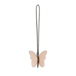 Valextra Butterfly Charm in Bonne Mine Pink, Cream Yellow and Black | Bag charms | Coveti