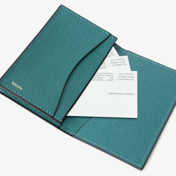 Valextra Card Case Onda in Bottle Green | Wallets & Purses | Coveti