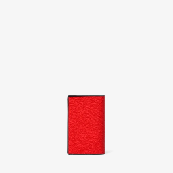 Valextra Card Case Onda in Crimson Red | Wallets & Purses | Coveti
