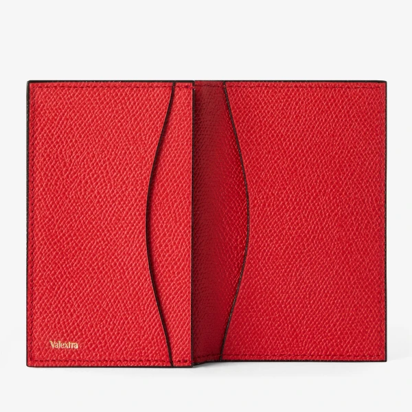 Valextra Card Case Onda in Crimson Red | Wallets & Purses | Coveti
