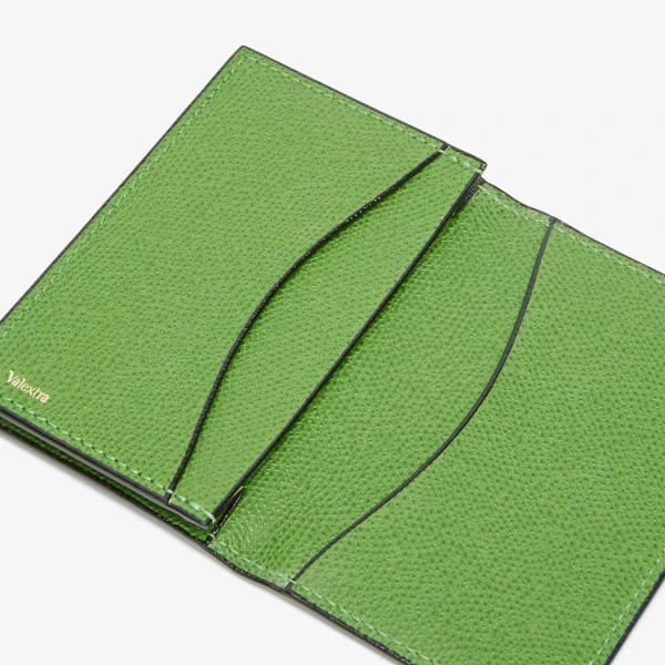 Valextra Card Case Onda in Grass Green | Cases | Coveti