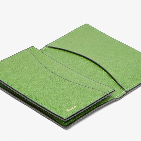 Valextra Card Case Onda in Grass Green | Cases | Coveti