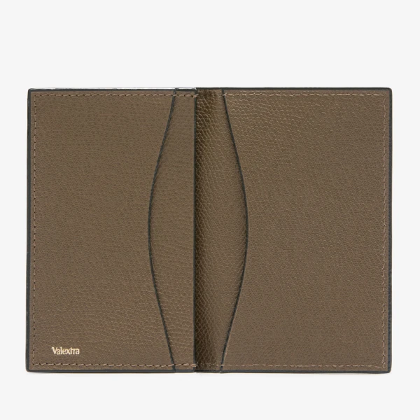 Valextra Card Case Onda in Khaki | Wallets & Purses | Coveti