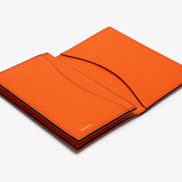 Valextra Card Case Onda in Lobster Red | Wallets & Purses | Coveti