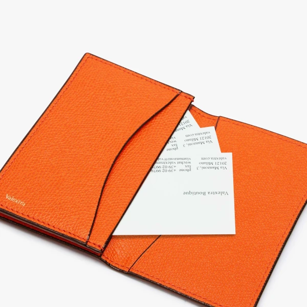 Valextra Card Case Onda in Lobster Red | Wallets & Purses | Coveti