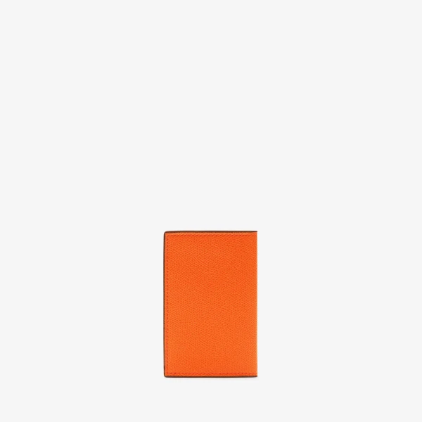 Valextra Card Case Onda in Lobster Red | Wallets & Purses | Coveti