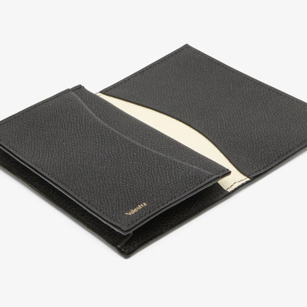 Valextra Card Case Onda in Pergamena White and Black | Wallets & Purses | Coveti