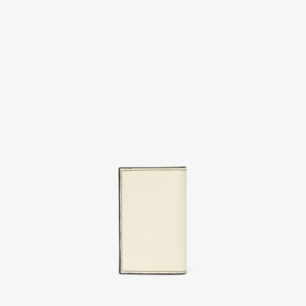 Valextra Card Case Onda in Pergamena White and Black | Wallets & Purses | Coveti