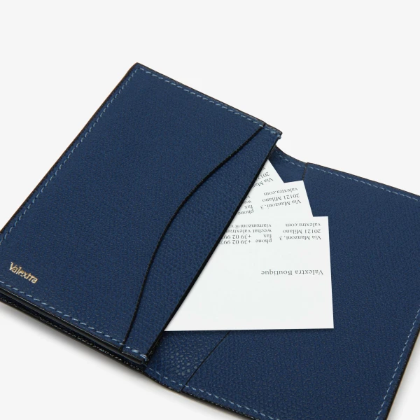 Valextra Card Case Onda in Sapphire Blue | Wallets & Purses | Coveti
