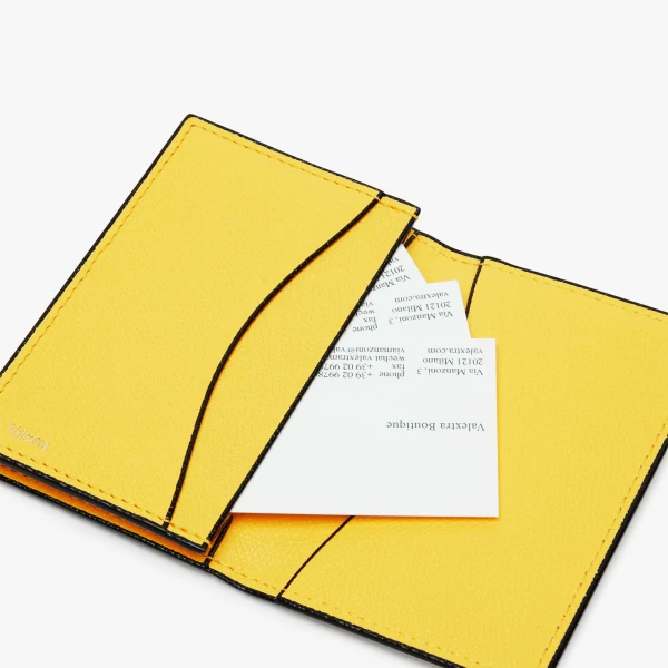 Valextra Card Case Onda in Yellow | Wallets & Purses | Coveti
