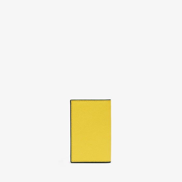 Valextra Card Case Onda in Yellow | Wallets & Purses | Coveti