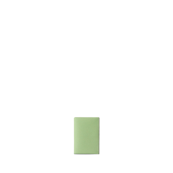 Valextra Card Case with Button in Aloe Green and Black | Wallets & Purses | Coveti