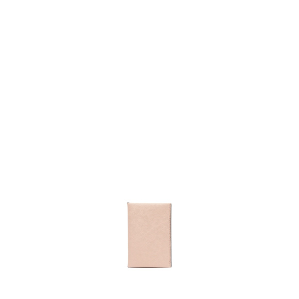 Valextra Card Case with Button in Bonne Mine Pink and Black | Wallets & Purses | Coveti