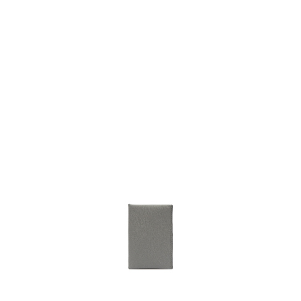 Valextra Card Case with Button in Cement Grey and Black | Wallets & Purses | Coveti