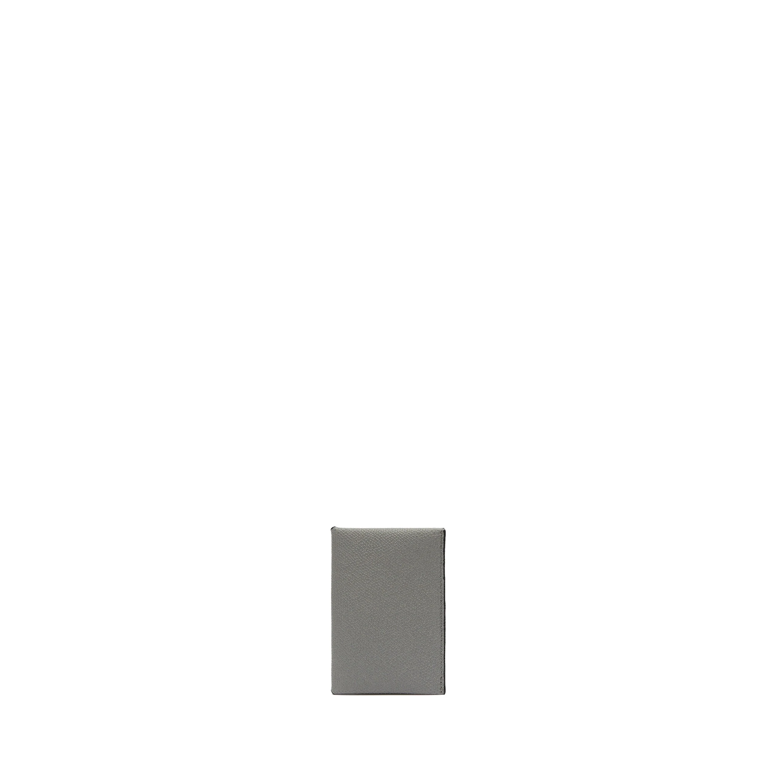 Valextra Card Case with Button in Cement Grey and Black Valextra Card Case with Button in Cement Grey and Black | Wallets & Purses | Coveti