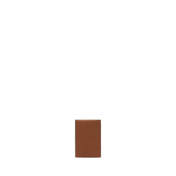 Card Case with Button in Chocolate Brown and Black