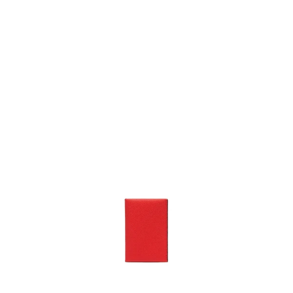 Card Case with Button in Crimson Red and Black