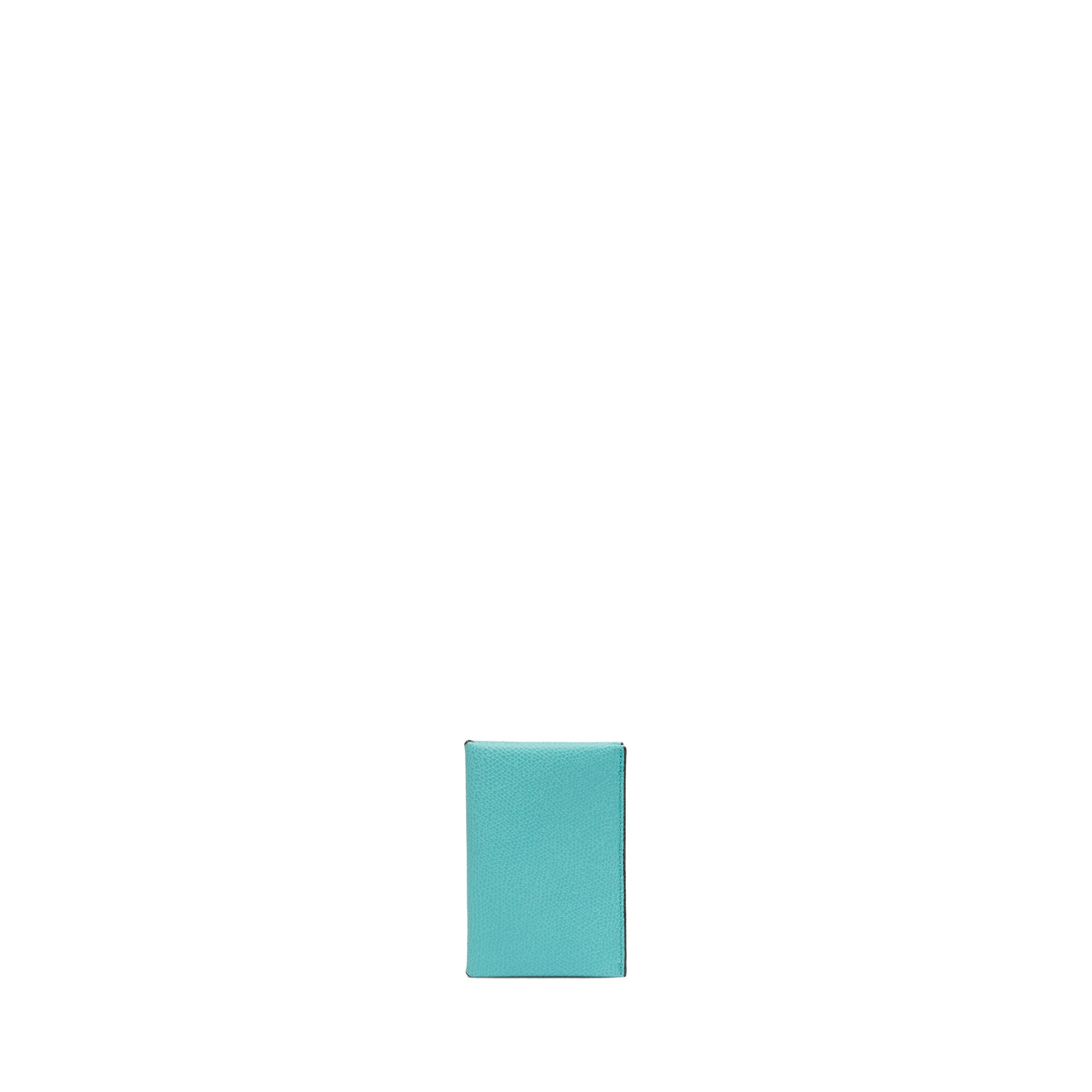 Valextra Card Case with Button in Ocean Blue and Black Valextra Card Case with Button in Ocean Blue and Black | Wallets & Purses | Coveti