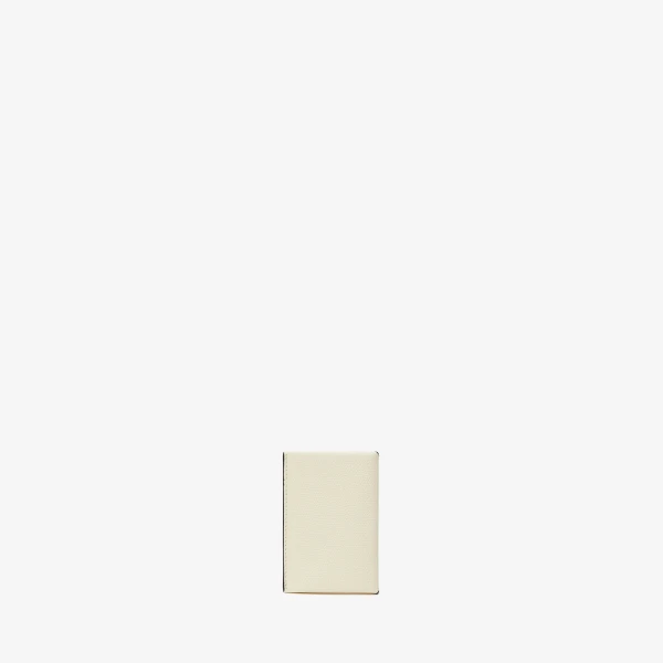 Valextra Card Case with Button in Pergamena White and Black | Wallets & Purses | Coveti