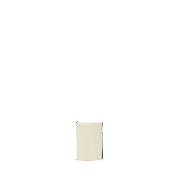 Valextra Card Case with Button in Pergamena White and Black | Wallets & Purses | Coveti