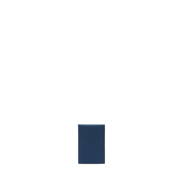 Card Case with Button in Sapphire Blue and Black