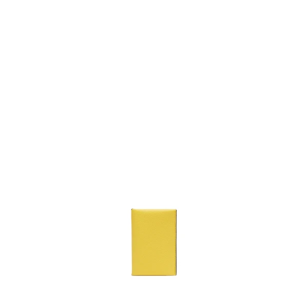 Valextra Card Case with Button in Yellow and Black | Wallets & Purses | Coveti