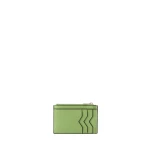 Valextra Card Holder 3CC with Zip in Aloe Green | Wallets & Purses | Coveti