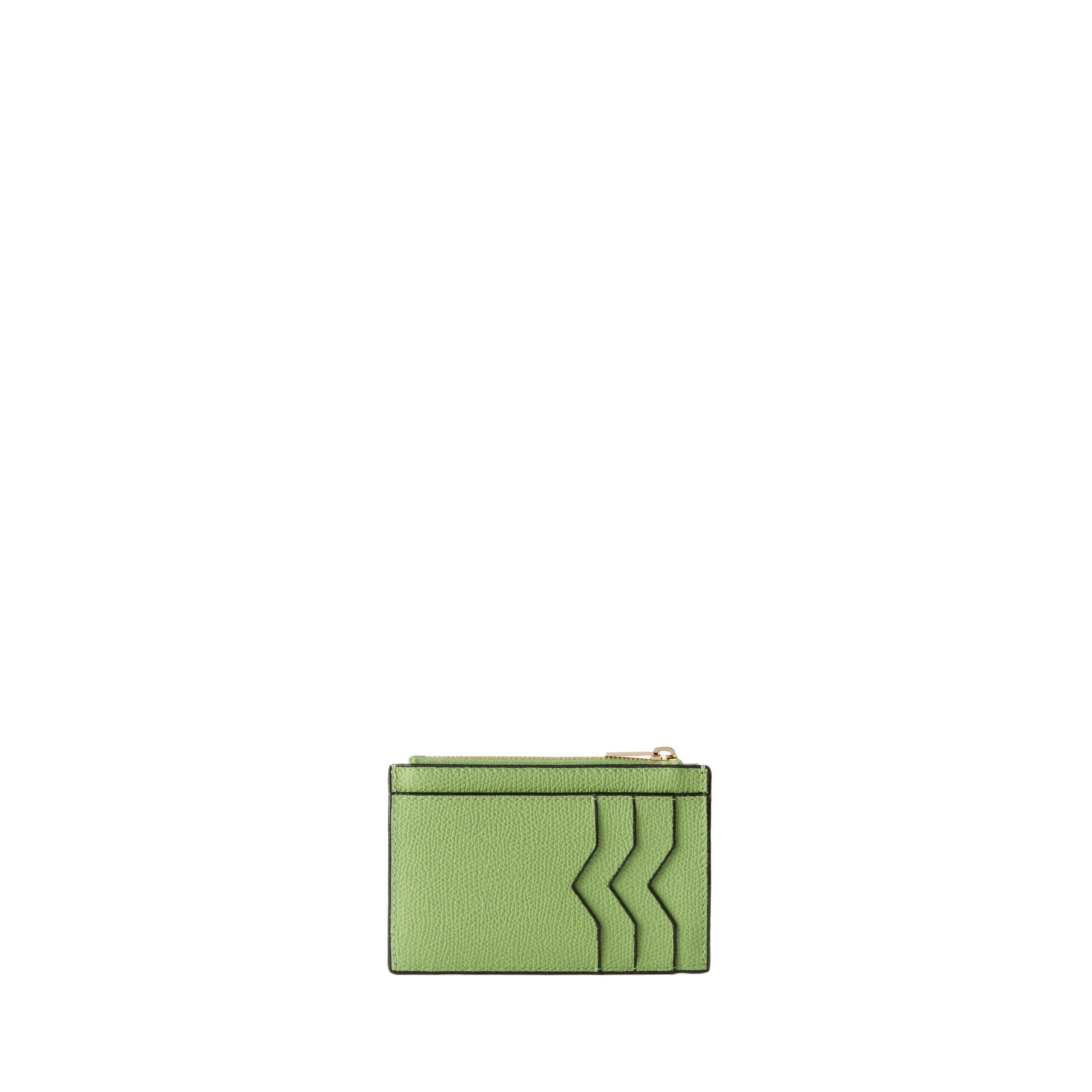 Valextra Card Holder 3CC with Zip in Aloe Green Valextra Card Holder 3CC with Zip in Aloe Green | Wallets & Purses | Coveti