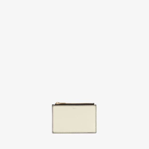 Valextra Card Holder 3CC with Zip in Black and Pergamena White | Wallets & Purses | Coveti