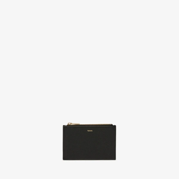 Valextra Card Holder 3CC with Zip in Black | Wallets & Purses | Coveti