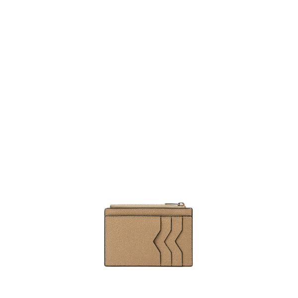 Valextra Card Holder 3CC with Zip in Cashmere Beige | Wallets & Purses | Coveti