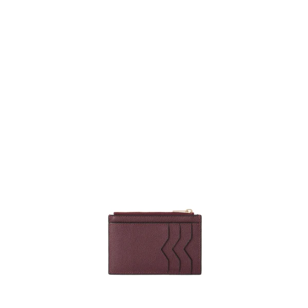 Card Holder 3CC with Zip in Claret Red