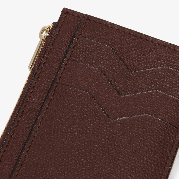 Valextra Card Holder 3CC with Zip in Coffee Brown | Cases | Coveti